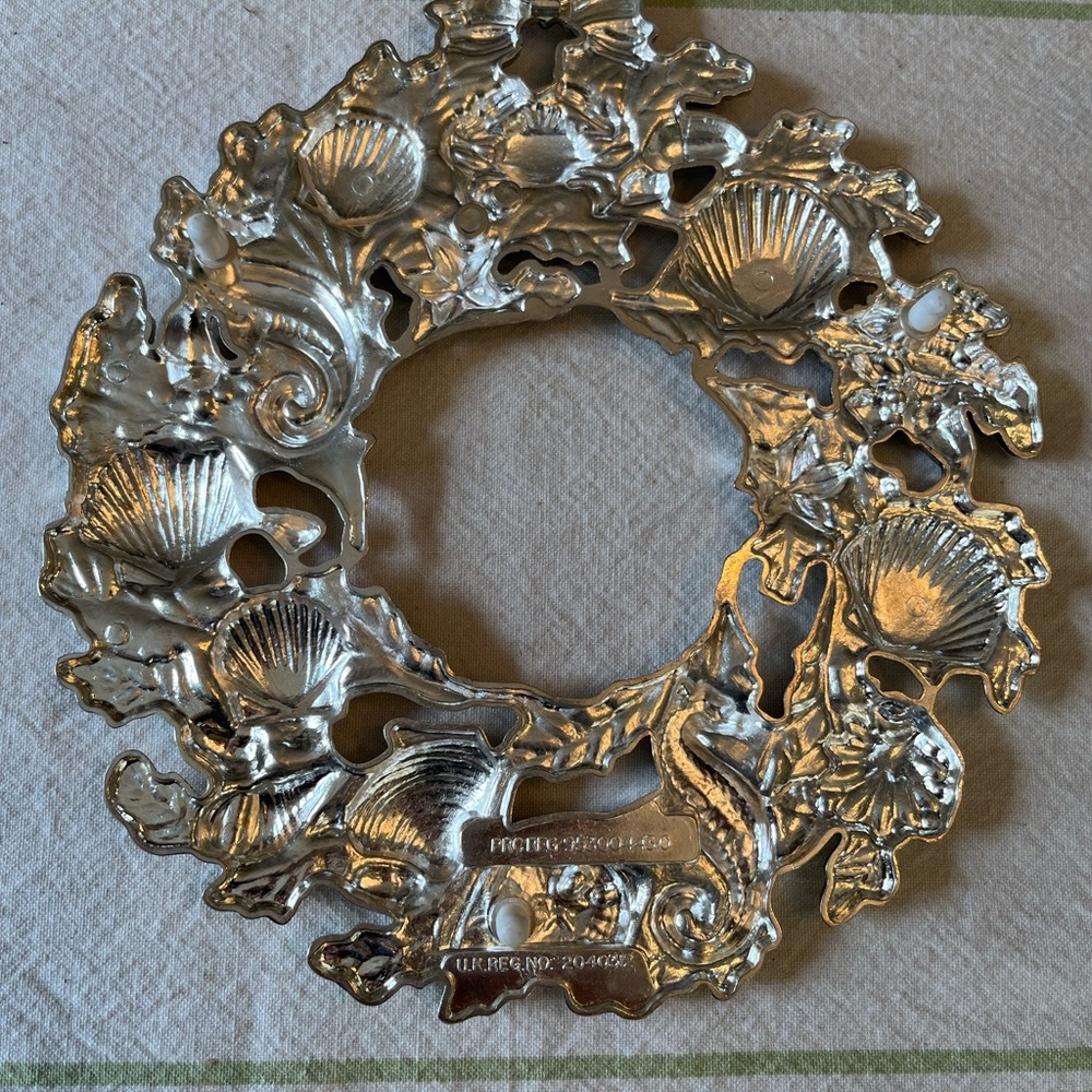 Vintage Godinger Sea Treasures Wreath Nautical Shells Wall Plaque Trivet - Picture 3 of 7